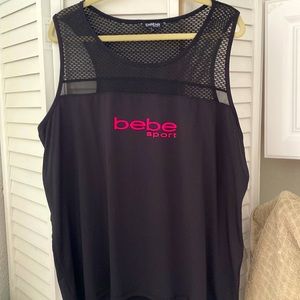 Bebe Sport “Swim Cover-up” Size 3X meshing on top Black with hot pink Bebe NWOT